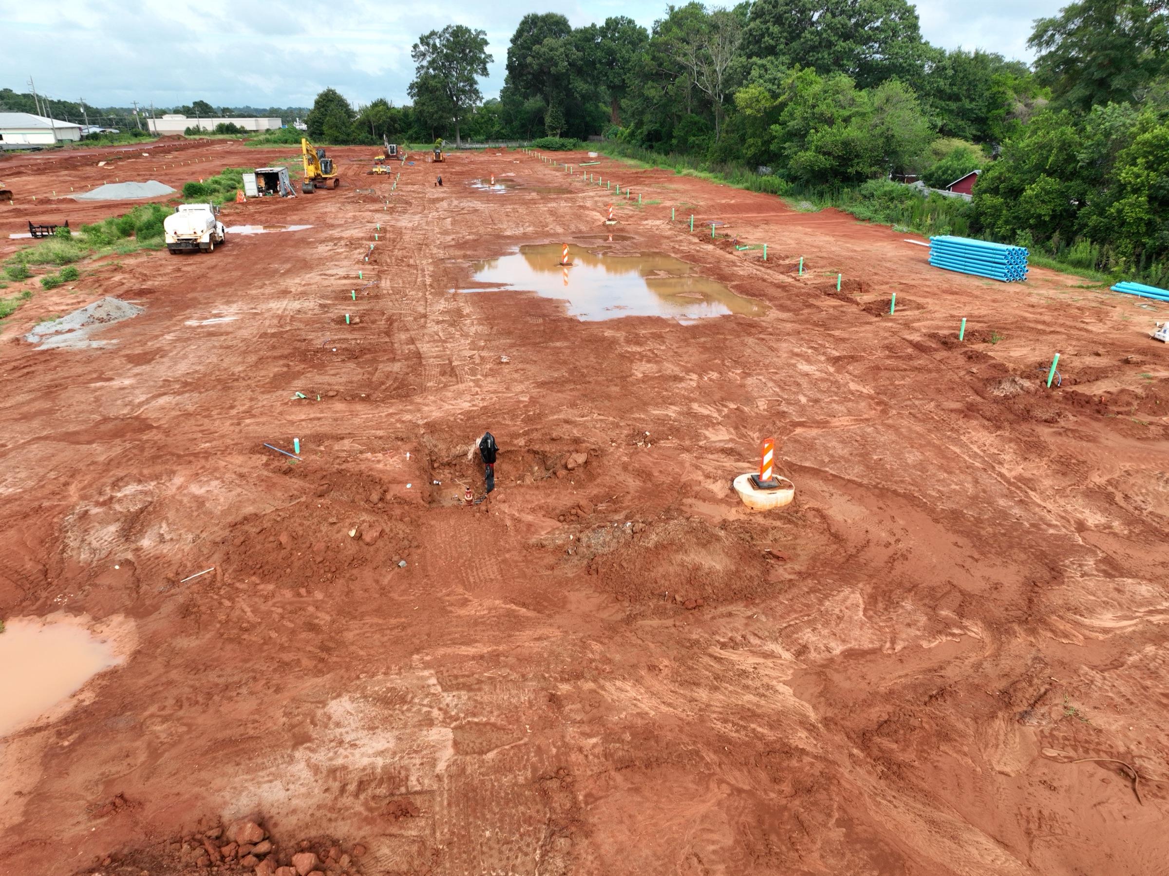 Walker's Landing construction progress, Building Footprints Staked